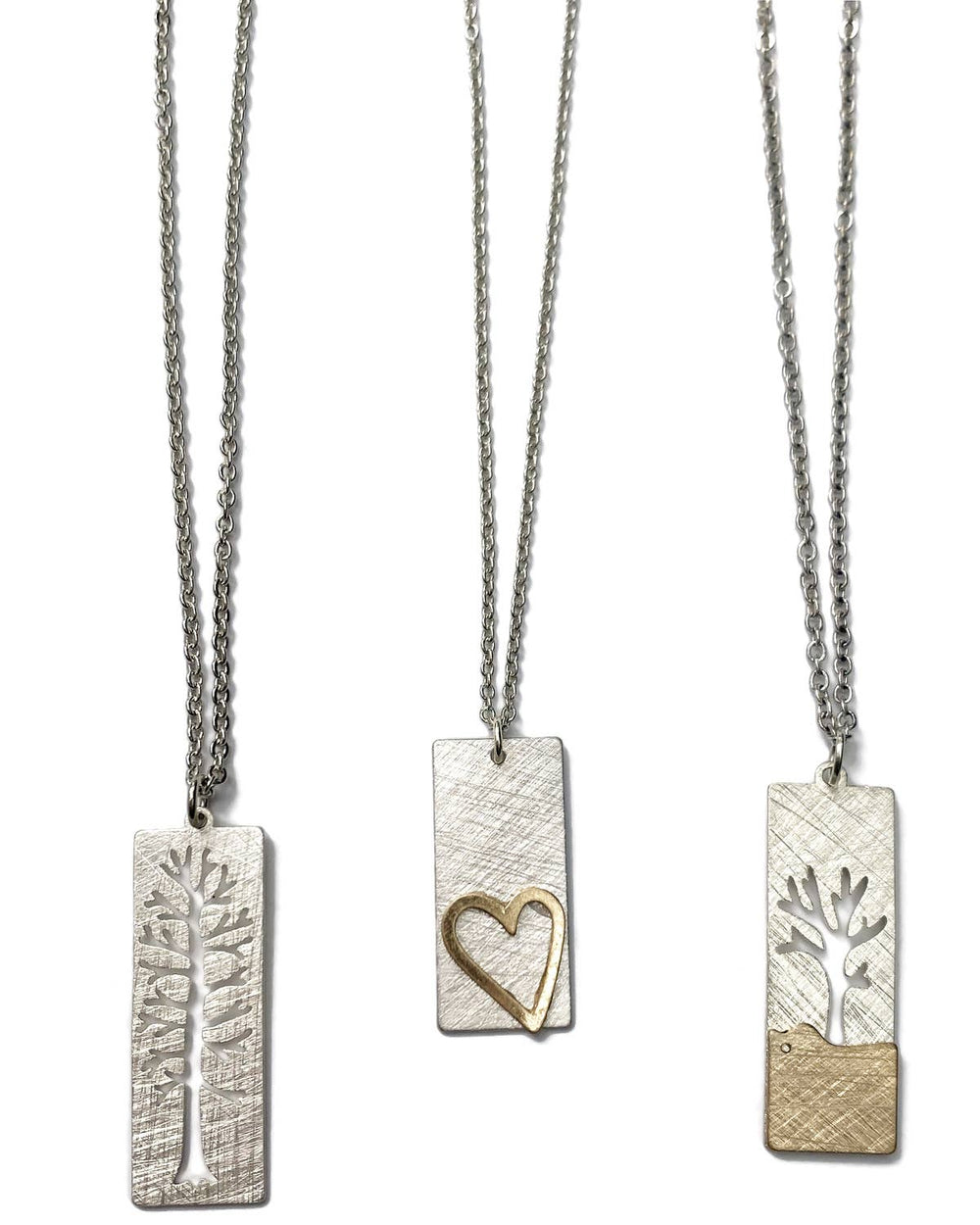 Matte Silver & Gold Nature Themed Charm Necklaces