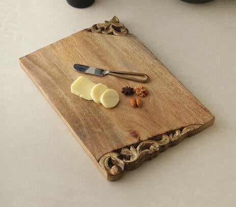 Hand Carved Golden Border Chopping Board