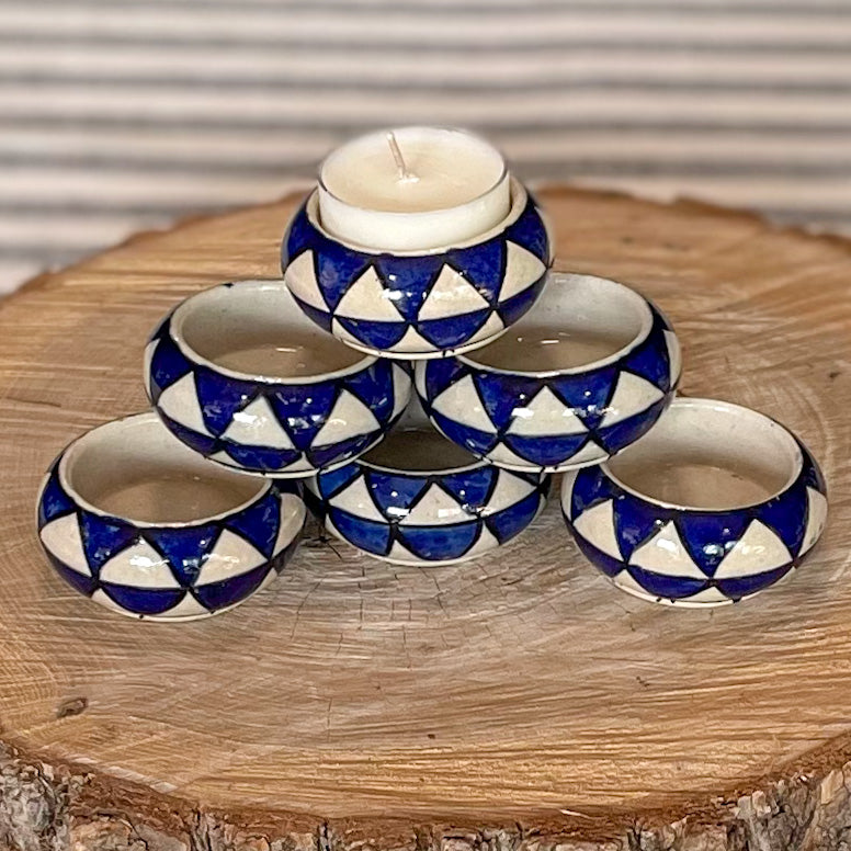 Ocean Blue Tea Light Holders